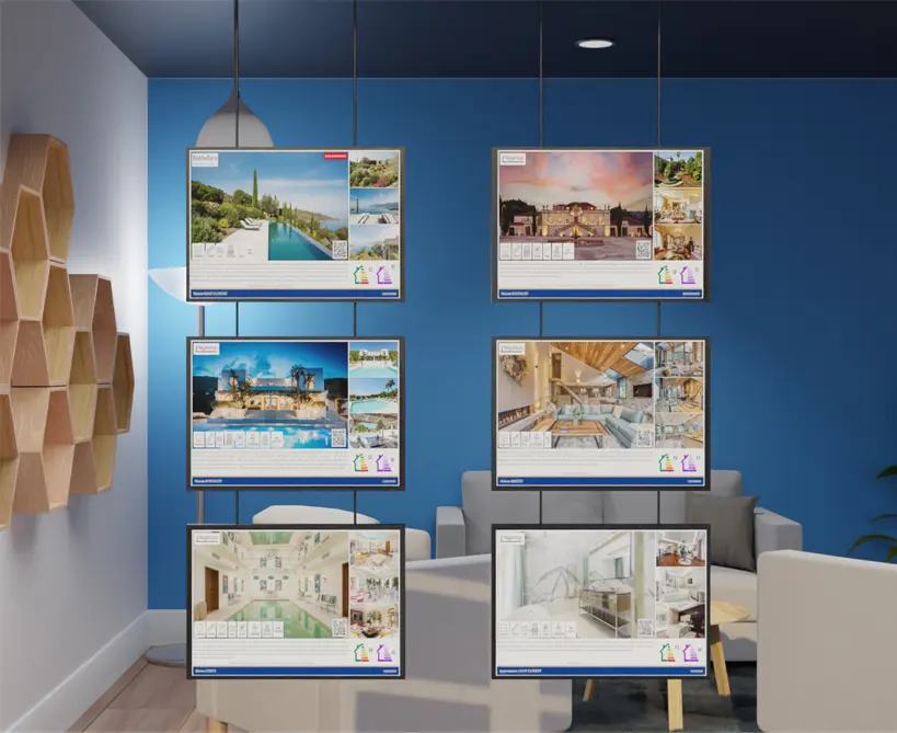 Cadres LED agence immobilière