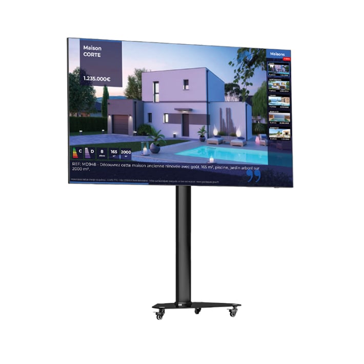 Support premium pour écran vitrine