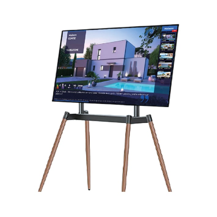 Pied moderne pour écran vitrine