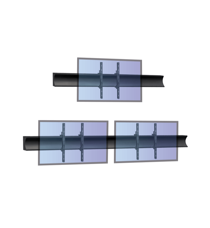 Support plafond pour écran vitrine